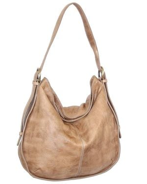 Nino Bossi Carlotta Hand-Dyed Vintage Leather Hobo Bag - Natural
