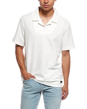 KARL LAGERFELD Terrycloth Slub Knit Shirt - White