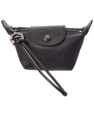 Longchamp Le Pliage Leather Pochette - Black