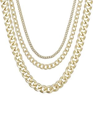 Adornia Link Layered Necklace - Metallic