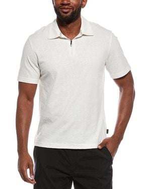Ted Baker Rib Zip Polo Shirt - White