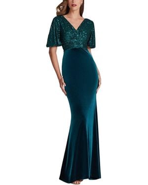 Teri Jon Special Occasion Long Dress - Blue