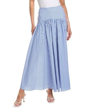 Rowing Blazers Cotton Poplin Pinstripe Skirt - Blue
