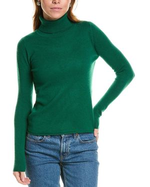 Sofiacashmere Roll Cuff & Hem Turtleneck Jumper - Green