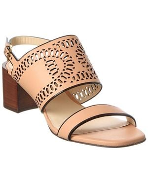Tod's Logo Leather Sandal - Natural