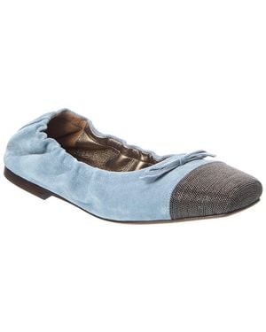 Brunello Cucinelli Suede Flat - Blue