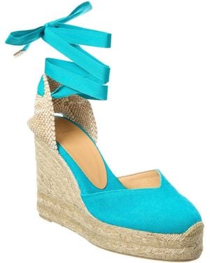 Castañer Carina Canvas Wedge Sandal - Blue