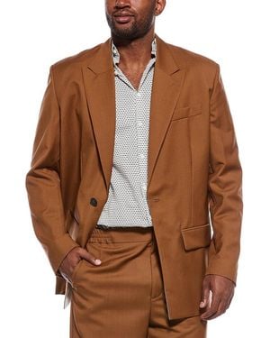 Valentino Wool & Mohair-Blend Blazer - Brown