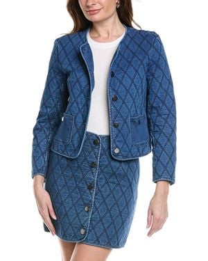 Kenneth Cole Quilted Denim Jacket - Blue
