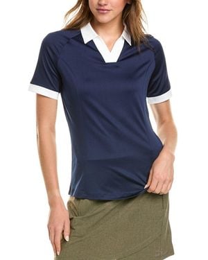 Callaway Apparel V-Placket Colorblock Polo Shirt - Blue