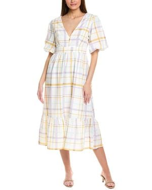 JLuxe Tie Back Midi Dress - White