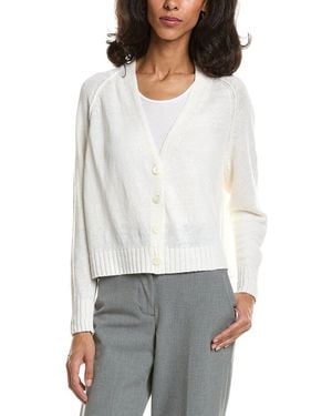 Forte Linen Crop Cardigan - White