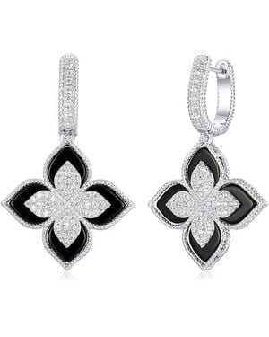 Suzy Levian CZ Jewelry Suzy Levian Cz Flower Clover Dangle Earrings - Multicolour