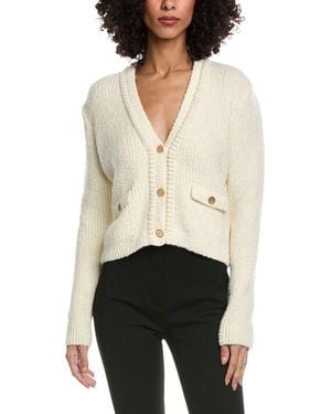 FRAME Frame Cropped Wool-Blend Cardigan - White
