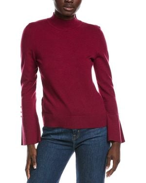 Cece Pearl Split Cuff Jumper - Red