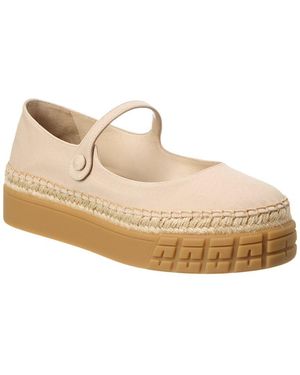 Prada Gabardine Platform Espadrille - White