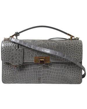 Balenciaga Alligator Shoulder Bag - Grey