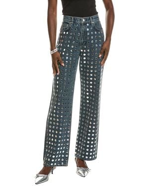 Rag & Bone Shea High-Rise Full Kingston Stud Relaxed Straight Jean - Blue