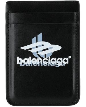 Balenciaga Car Long Leather Coin & Card Wallet - Black