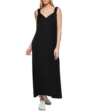 DKNY Ruched Strap Maxi Dress - Black