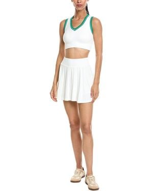 Marion 2Pc 5.5In Contrast Trim Tennis Skirt & Padded Top Set - White