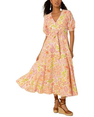 Hale Bob Faye Linen Midi Dress - Multicolor