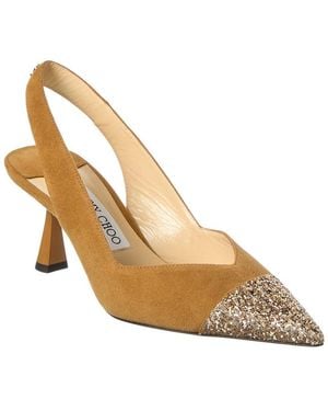 Jimmy Choo Liya 65 Suede Slingback Pump - Metallic