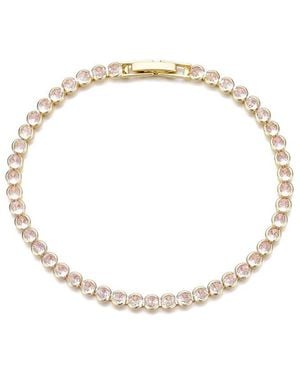 Adornia 14K Plated Crystal Bezeled Tennis Bracelet - Natural