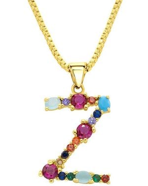 Adornia 14k Plated Initial Necklace - White