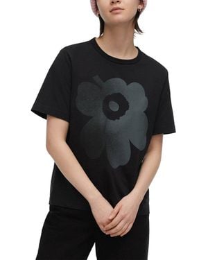 Marimekko Erna Unikko Placement Kioski T-Shirt - Black