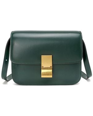 Tiffany & Fred Paris Smooth Leather Foldover Crossbody - Green