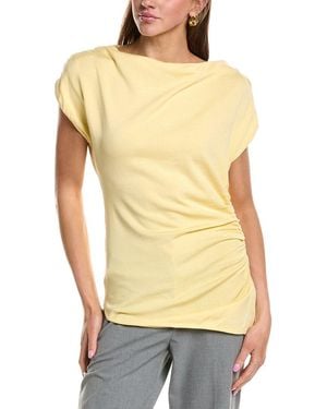 Kenneth Cole Asymmetrical Drape Top - Yellow