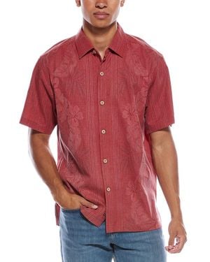 Tommy Bahama Bali Border Silk Camp Shirt - Red