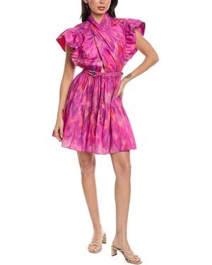10 Crosby Derek Lam Finn Ruffle Wrap Mini Dress - Pink