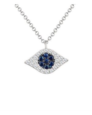 Sabrina Designs 14K 0.16 Ct. Tw. Sapphire Evil Eye Necklace - Blue