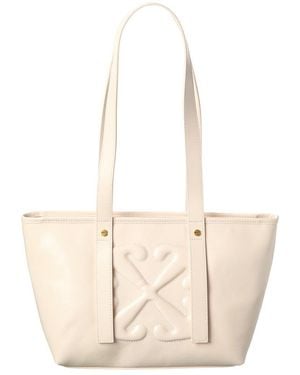 Off-White c/o Virgil Abloh East West Small Leather Tote - Natural