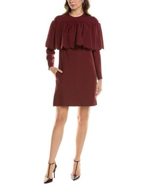 Valentino Wool & Silk-blend Shift Dress - Red