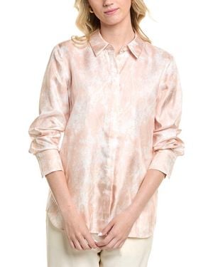 Lafayette 148 New York Scottie Silk Blouse - Natural