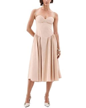Extro & Vert Sweetheart Neck Strappy Midi Corset Dress - Pink