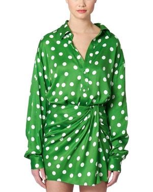 Carolina Herrera Sarong Mini Silk-Blend Wrap Skirt - Green
