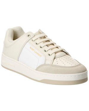 Saint Laurent Sl/61 Leather & Suede Trainer - White