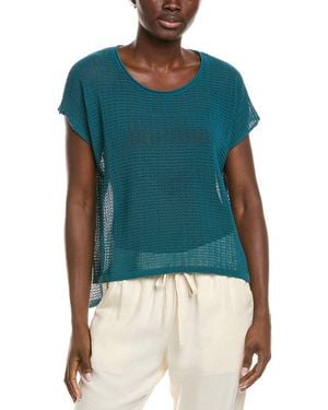 Eileen Fisher Jewel Neck Jumper - Blue