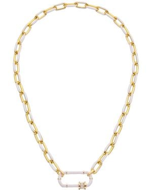 Juvell 18k Plated Enamel Link Necklace - Metallic
