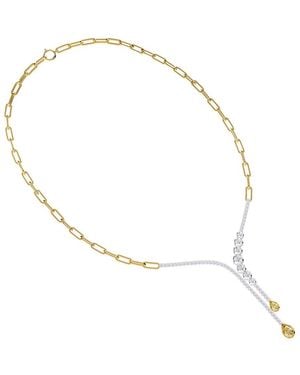Lab Grown Diamonds 18K Vermeil 3.77 Ct. Tw. Lab-Grown Diamond Drop Necklace - White