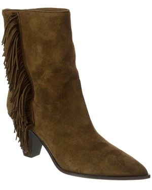Aquazzura Marfa 70 Suede Bootie - Brown