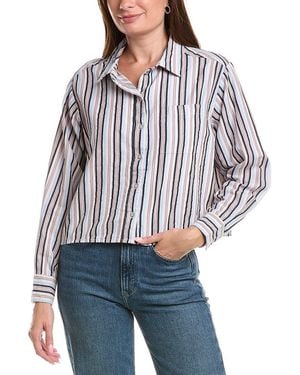 Michael Stars Scarlet Cropped Button Down Shirt - White