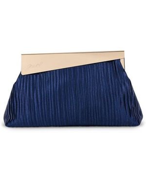 Badgley Mischka Haven Satin Jacquard Clutch - Blue