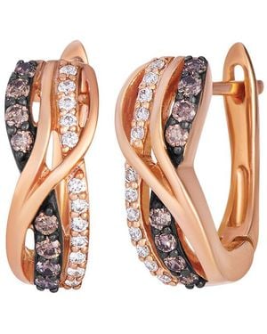 Le Vian Chocolate Diamonds 14K Rose 0.37 Ct. Tw. Diamond Huggie Earrings - White