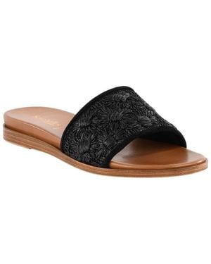 Seychelles Dakota Raffia & Leather Slide - Brown