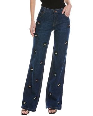Alice + Olivia Roxie Straight Flare Full Pant - Blue
